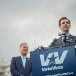 Nancy Pelosi Instagram - Today, I joined Vote Vets to make it clear to Republicans: hands off veterans' health benefits.   The Republicans' debt limit bill puts veterans’ health care at risk and jeopardizes their benefits they have earned.