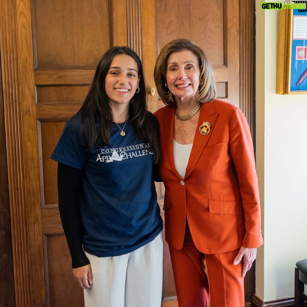 Nancy Pelosi Instagram - Congratulations to India Poetzcher, the House Of Code Congressional App Challenge winner for my Congressional district! Her app, SkinChem, raises awareness about how environmental toxins and pollutants affect the skin and it shows how climate change impacts our personal health.