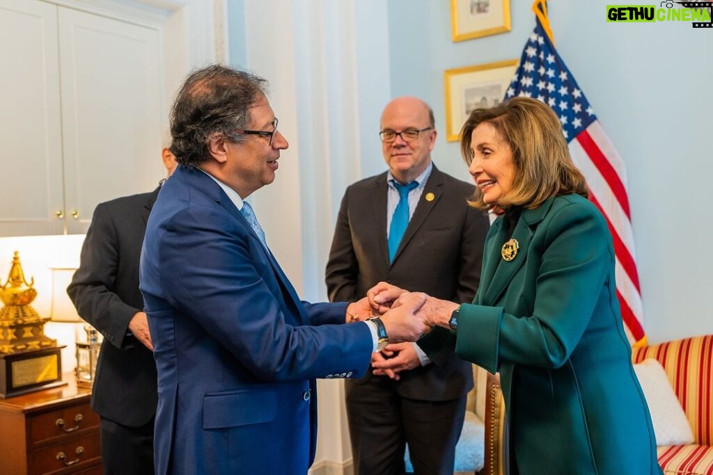 Nancy Pelosi Instagram - Today, I was proud to meet with the President of Colombia Gustavo Petro to speak about the long relationship between our countries and how we can work together to combat the climate crisis, reduce poverty and stop the spread of fentanyl.
