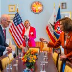 Nancy Pelosi Instagram - Yesterday, I was proud to meet with the German Bundesrat President Peter Tschentscher to speak about the relationship between our two governing bodies, the Ukrainian fight for Democracy and China's presence in global trade.