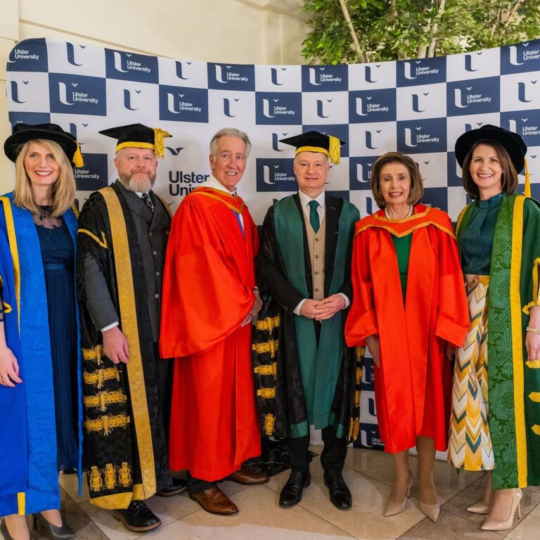 Nancy Pelosi Instagram - Last night, I proudly received an Honorary Degree from Ulster University: an esteemed academic institution shaping the peacemakers of tomorrow. As we mark the anniversary of the Good Friday Agreement, peace must be our common cause — on the island of Ireland and around the world.