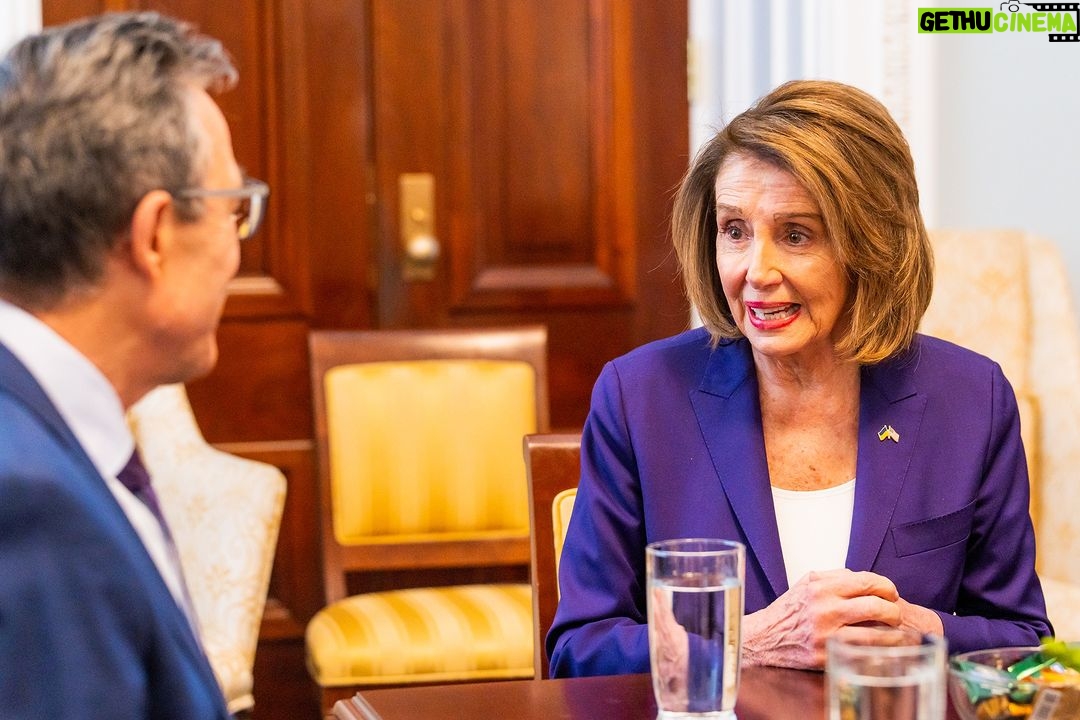 Nancy Pelosi Instagram - Today, I was proud to meet with Anders Fogh Rasmussen, the former NATO Secretary-General and an avid advocate for Democracy. Our discussions were focused on the Russian invasion of Ukraine and America's support for the Ukrainian people.