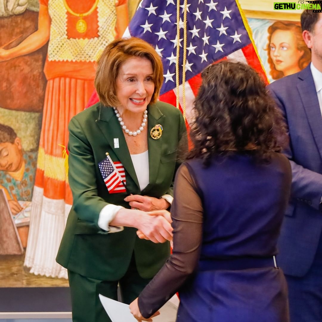 Nancy Pelosi Instagram - It was a delight to join a naturalization ceremony at the San Francisco Museum of Modern Art for 36 women in STEM fields from 17 countries on International Day of Women and Girls in Science. By taking an oath to become citizens of our great nation, you contribute to the constant reinvigoration of America!