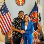 Nancy Pelosi Instagram - It was a joy to catch up with Representative Justin Jones: a champion in the fight to speak out against injustice in our communities.   Justin’s inspiring leadership in Tennessee gives us hope for the future of our Democracy.