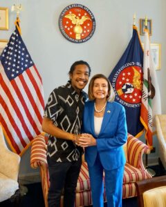 Nancy Pelosi Instagram - It was a joy to catch up with Representative Justin Jones: a champion in the fight to speak out against injustice in our communities.   Justin’s inspiring leadership in Tennessee gives us hope for the future of our Democracy.