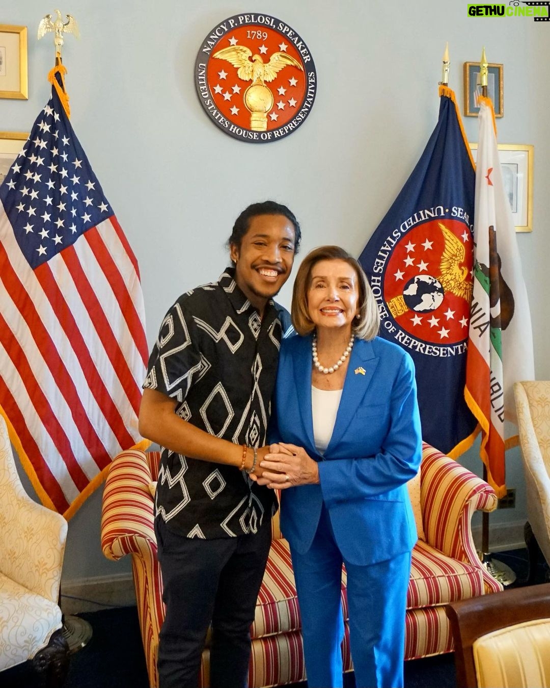 Nancy Pelosi Instagram - It was a joy to catch up with Representative Justin Jones: a champion in the fight to speak out against injustice in our communities. Justin’s inspiring leadership in Tennessee gives us hope for the future of our Democracy.