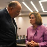 Nancy Pelosi Instagram - Today, our delegation met again with Foreign Minister and COP27 President Sameh Shoukry and expressed our gratitude for his leadership in convening this extraordinary gathering. We discussed our work to extinguish the climate crisis, as well as key governance and security issues.
