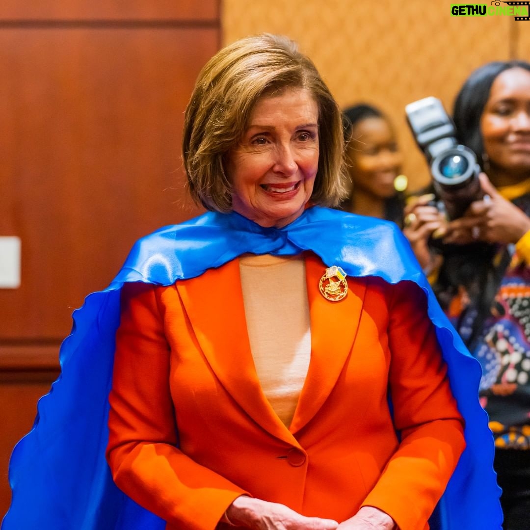 Nancy Pelosi Instagram - Last night, I proudly joined Moms Rising to celebrate our work to create jobs, lower health costs and advance family care initiatives such as equal pay, paid leave, child and family care, pre-K and more. Thank you all for your outside mobilization. And, thank you for the cape!