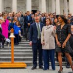Nancy Pelosi Instagram - On January 6, 2021, our nation watched in horror as a terrorist mob stormed the Capitol grounds in a violent attempt to subvert the peaceful transfer of power. As we commemorate this dark day, let us pray that we heal the wounds that remain and work to preserve American Democracy. The January 6th insurrection was a day of unimaginable horror, but also of extraordinary heroism, as our courageous law enforcement officers protected the Capitol. We are grateful to these heroes, and we continue to pray for the fallen, the afflicted and their families.