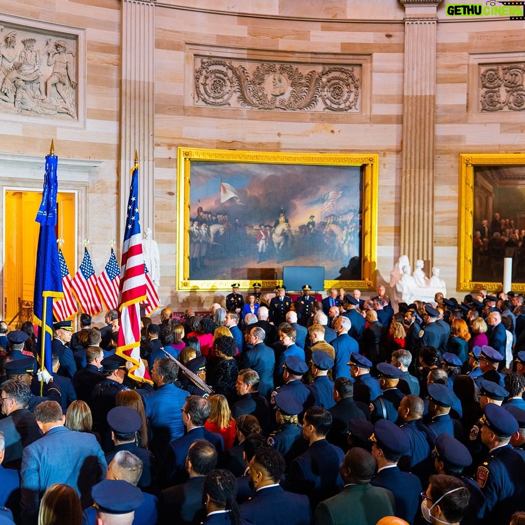 Nancy Pelosi Instagram - It was my honor today to present the Congressional Gold Medal to the heroes who defended the Capitol, the Congress and the Constitution on January 6th. Staring down violence and bigotry, these law enforcement officers ensured that Democracy survived on that dark day. Today, and every day, we're grateful to those heroes for their service and sacrifice: especially the fallen, who have become martyrs for democracy. United in grief and gratitude, we bestow upon them the Congress' highest honor — etching their heroism into our history.