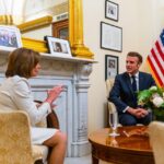 Nancy Pelosi Instagram - It was my privilege to welcome President Emmanuel Macron back to the United States Capitol. Since our founding, America has taken great pride in our friendship with the French people — one of our oldest and most treasured alliances. In his 2018 address to Congress President Macron spoke of our two nations’ “common vision for humanity. Today, we discussed our continued work to advance that vision: safeguarding global security, spurring shared prosperity, protecting our planet and defending democracy.