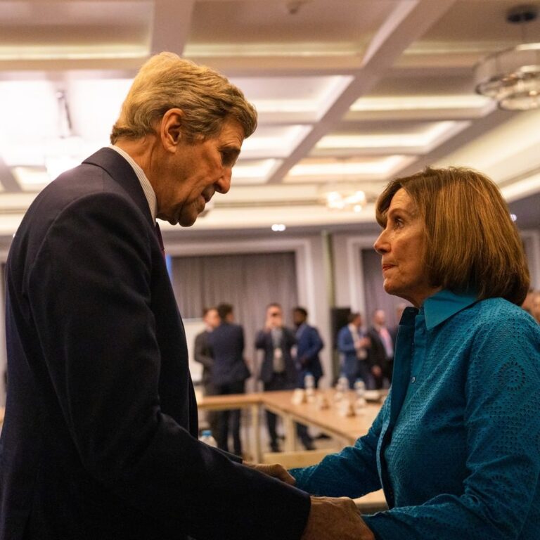 Nancy Pelosi Instagram - Special Presidential Envoy John Kerry's determined, skilled diplomacy is a vital asset to America's leadership on climate. Thank you to Secretary Kerry for briefing our delegation on how the Biden Administration is strengthening global partnerships and raising the world's climate ambitions.