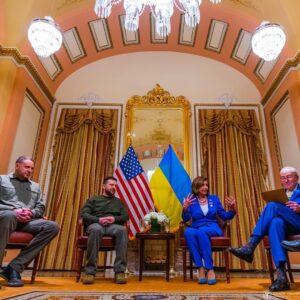 Nancy Pelosi Instagram - It is my distinct privilege to welcome President Volodymyr Zelenskyy to the United States Capitol and reaffirm America’s commitment: we will stand with Ukraine in the fight for freedom until the war is won.