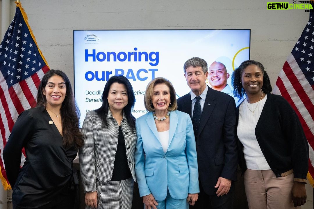 Nancy Pelosi Instagram - At a roundtable in San Francisco yesterday, I joined local veterans to mark the one-year anniversary of the PACT Act: the largest expansion of @deptvetaffairs benefits in decades. Eligible veterans must file a claim today for backdated benefits – visit VA.gov/PACT to learn more!