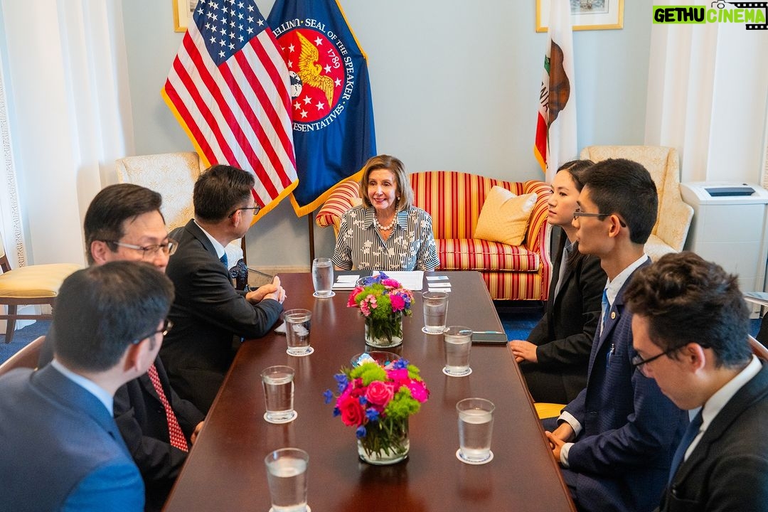 Nancy Pelosi Instagram - This week, I was proud to meet with the Kuomintang delegation from the Legislative Yuan to speak about our work to strengthen the U.S.-Taiwan relationship. We discussed our fight for human rights and America's ironclad support for Democracy in Taiwan and around the world.