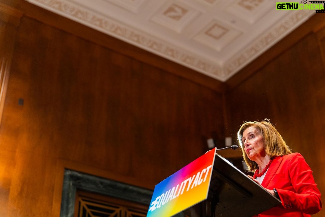 Nancy Pelosi Instagram - Today, I proudly joined Congressional Democrats to reintroduce our Equality Act, which would strengthen the Civil Rights Act by prohibiting discrimination in public accommodations on the basis of sex and gender identity. We must make these protections for LGBTQ+ Americans law.