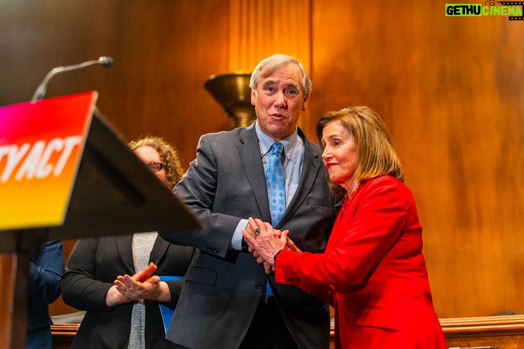 Nancy Pelosi Instagram - Today, I proudly joined Congressional Democrats to reintroduce our Equality Act, which would strengthen the Civil Rights Act by prohibiting discrimination in public accommodations on the basis of sex and gender identity. We must make these protections for LGBTQ+ Americans law.