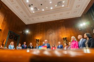 Nancy Pelosi Instagram - Today, I proudly joined Congressional Democrats to reintroduce our Equality Act, which would strengthen the Civil Rights Act by prohibiting discrimination in public accommodations on the basis of sex and gender identity. We must make these protections for LGBTQ+ Americans law.