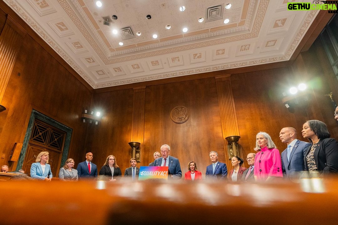 Nancy Pelosi Instagram - Today, I proudly joined Congressional Democrats to reintroduce our Equality Act, which would strengthen the Civil Rights Act by prohibiting discrimination in public accommodations on the basis of sex and gender identity. We must make these protections for LGBTQ+ Americans law.