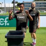 Nani Instagram - One touch bin challenge with @luisnani 🔥 How many would you score?