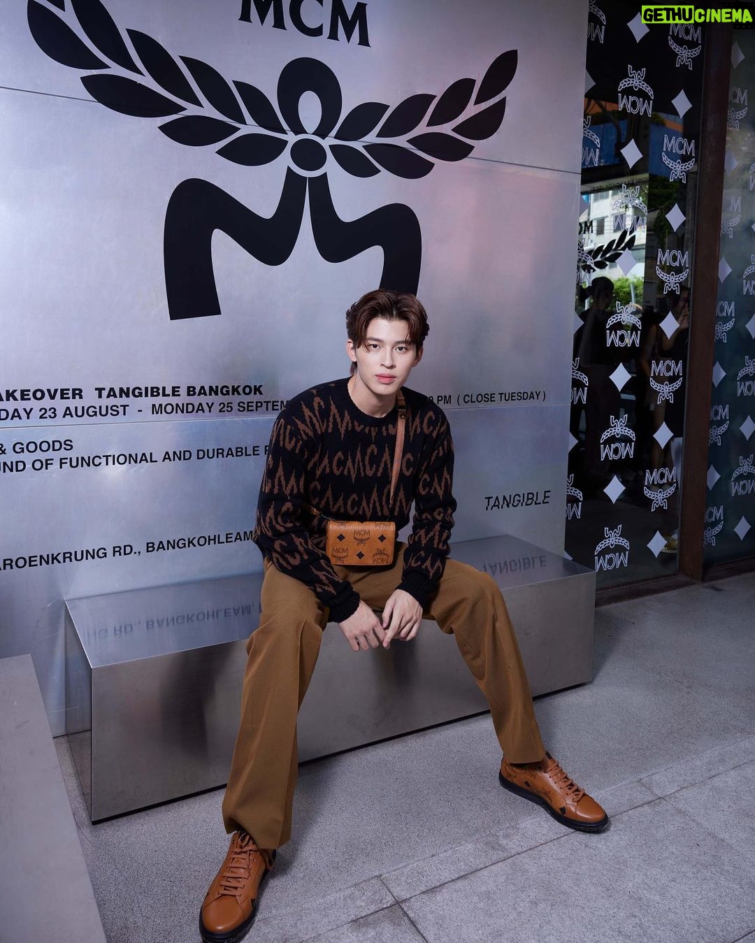 Naravit Lertratkosum Instagram - celebrate the new era of mcm🌕 @mcmthailand @tangiblebangkok #MCMMAXICAFE #MCMTHAILAND #MCMxTANGIBLE