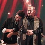 Nassif Zeytoun Instagram - بس ترتكي على الجبل هيك بكون المشهد. و اخيراً طلعلي صورة مع المعلم الكبير متل ما بحلم 🙏🏻🤞🏻❤️‍🔥 #جورج_وسوف #NassifZeytoun 💡 Damascus, Syria
