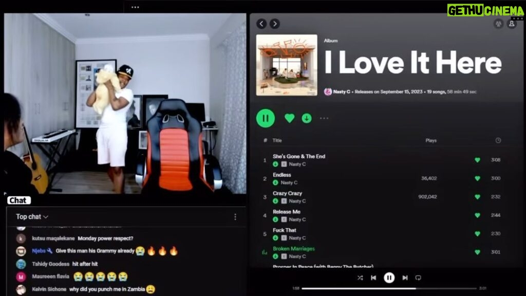 Nasty C Instagram - We went on stream & did listening session minutes after “I Love It Here” dropped! You should’ve been there!!