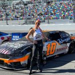 Natalie Eva Marie Instagram - Awesome getting to chat with @noahgragson and his team before his big race 🏎️💨🏁 @daytona #Daytona500 - 🏎️Fun fact Noah’s car number is #10 , Which also happens to be my favorite # because it was my jersey # all through out my soccer playing days through college🥳 Daytona International Speedway