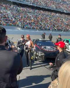 Natalie Eva Marie Instagram - Awesome getting to chat with @noahgragson and his team before his big race 🏎️💨🏁 @daytona #Daytona500 - 🏎️Fun fact Noah’s car number is #10 , Which also happens to be my favorite # because it was my jersey # all through out my soccer playing days through college🥳 Daytona International Speedway