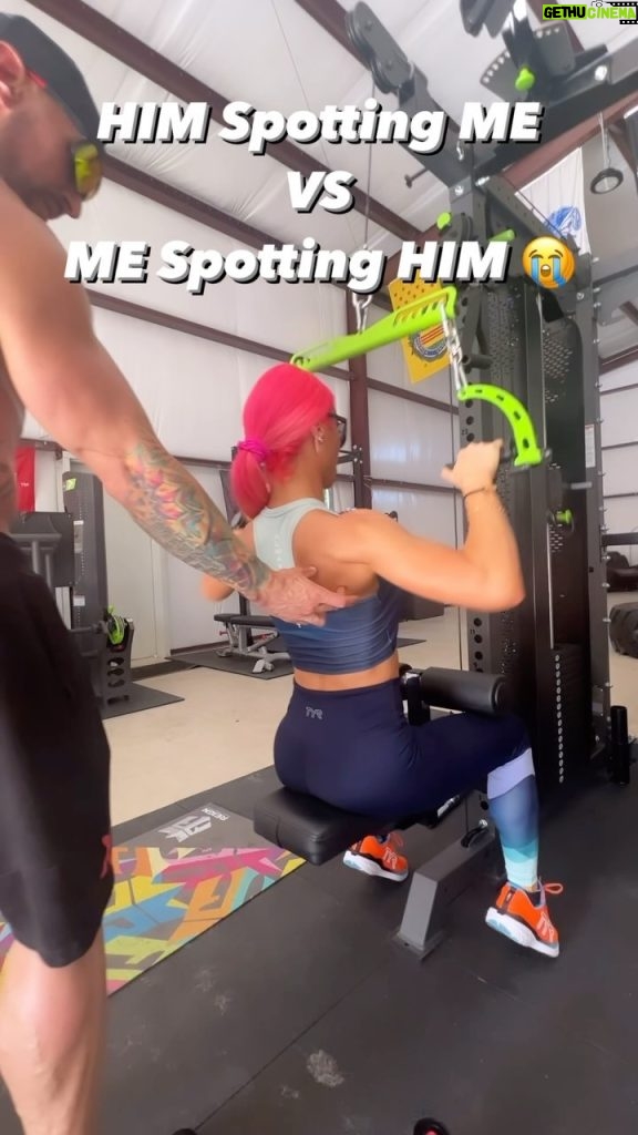 Natalie Eva Marie Instagram - Him Spotting Me VS Me Spotting him 🦾🤪😭 - Who’s gettin their sweat on today?! - Let’s Go Get Some! - WWW.𝐍𝐚𝐭𝐚𝐥𝐢𝐞𝐄𝐯𝐚𝐌𝐚𝐫𝐢𝐞.𝐜𝐨𝐦 💫Outfit/shoes/ : @tyrsport 📦 For Free Shipping Use My Code : NEMFGS