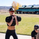 Natalie Eva Marie Instagram - Getting a workout in with our guides in between hunts @threeforksranchlodge . - Hiking all morning and early evening at 7,000 + ft is no joke, even less of a joke when you are packing out 350lbs of meat. #StayReady - Workout fit: @tyrsport 📸 @travperk_photo The Lodge and Spa at Three Forks Ranch