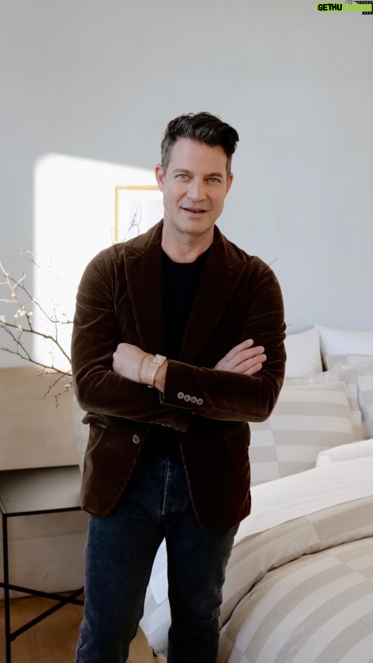 Nate Berkus Instagram - Putting the finishing touches on our Nate Home Signature Collection bed featuring the chic Bouclé Decorative Pillow Bolster. Head to stories to shop this look now. Available exclusively at @bloomingdales.