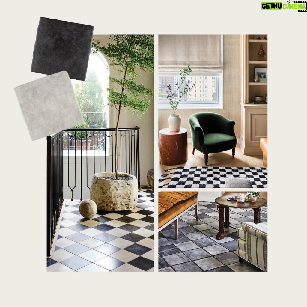 Nate Berkus Instagram - The interiors I design absolutely inform and inspire the product collections I design. I love taking classic elements such as a checkered floor and adding an unexpected twist. Case in point: the Drawn Squares Quilt Set for my @natehome collection.