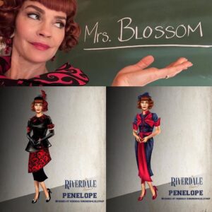Nathalie Boltt Instagram - Oh the times we had! My favourite experience on Riv were stepping into the costume department to have another magical play date with Rebekka Sorensen @7 Christmas every episode as Penelope! ❤️🪄💥💃🏻 Repost from @7sistersnorway
•
Penelope Blossom of Riverdale 👠 and her fun 1950’s fashion style.  I had a blast designing her costumes this season.  Many hours of research and fabric shopping before Nathalie came for her fittings. The sewing team nailed it and brought my designs to Life ❤️ Nathalie is the perfect Penelope blossom #nathalieboltt #riverdaleseason7 #1950s #costumes #1950costumes #penelopeblossom #cherylblossom #julianblossom