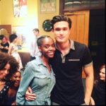 Nathalie Boltt Instagram - Rare find! Melton and Ashleigh, but also OG Season 1 Riverdalers (and classic photobombers😆) Hayley Law and Asha Bromfeld! AKA #josieabdthepussycats ! 🐱 🦁 🐯 and tor the very sharp-eyed: Midge and Moose in the BG!! #riverdale