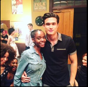 Nathalie Boltt Instagram - Rare find! Melton and Ashleigh, but also OG Season 1 Riverdalers (and classic photobombers😆) Hayley Law and Asha Bromfeld! AKA #josieabdthepussycats ! 🐱 🦁 🐯 and tor the very sharp-eyed: Midge and Moose in the BG!! #riverdale