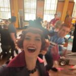 Nathalie Boltt Instagram - That’s Mrs. blossom to you! Be good kiddes. That means you too, @kjapa Apa. Photo bomba! 😆 #redmenace #riverdale