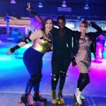 Nathalie Boltt Instagram - The boots worked! And we all blew off a little steam. Next week: spins, leaps and the splits. 🛼 #rollerskating #purplerainparty☔️☔️ @rollaskateclub