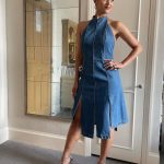Nathalie Emmanuel Instagram - @invitationmovie #nycpress. Lewk for @thedailyshow wearing @jw_anderson dress, @jimmychoo shoes, earrings @swarovski all styled by @chercoulter #Look3 Hair by @neekobackstage_ and make up by @quinnmurphy NYC