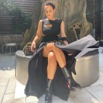 Nathalie Emmanuel Instagram - @invitationmovie #NYCPress wearing @awake_mode fit, @louboutinworld shoes, @aspinaloflondon bag, @missomalondon and @alighieri_jewellery earrings, cuff and rings by @mejuri styled by @chercoulter. #Look2 Hair by @neekobackstage_ and make up by @quinnmurphy