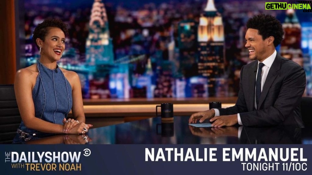 Nathalie Emmanuel Instagram - Tune in to The Daily Show tonight at 11.00pm EST on Comedy Central…#TheDailyShow #TheInvitation #LookMumImonTV