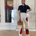 Nathalie Emmanuel Instagram – 🍓🍓🍓
My look for second day @mefcc in Abu Dhabi!
Styling: @chercoulter
Jeans and bag: @jw_anderson
Tshirt: @sunspelclothing
Jewellery: @missoma, @mejuri and @mathe_jewelry
Shoes: @aldo_shoes
Sunglasses: @akonieyewear
Nose ring: @laura_bond_jewellery Saadiyat Island