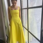 Nathalie Emmanuel Instagram - And finally… the sunniest dress I’ve ever worn for @invitationmovie #nycpress. Dress by @emiliawickstead, shoes by @aquazzura, necklaces @mejuri and @sezane, ring @gucci, earrings @missomalondon and cuff @mejuri. Styled by @chercoulter #Look6. Hair by @neekobackstage_ and make up and that last shot by @quinnmurphy NYC