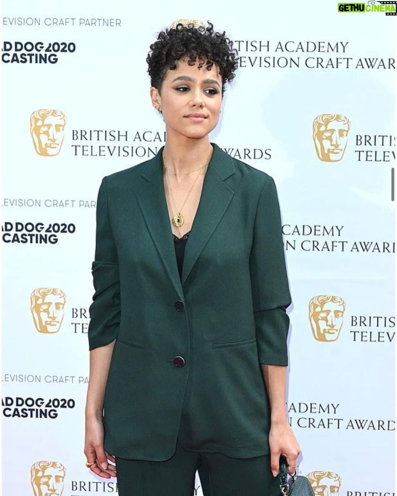 Nathalie Emmanuel Instagram - Our first outing to the @bafta Craft Awards… Congratulations to all the winners and nominees… You are the true heroes of our business. It was an honour to present the hair and make up award and be amongst some of the most talented/creative minds in the entertainment industry. It was the first time styling my new hair but it was super windy out and in all the press photos I have one rogue curl who wanted to pull focus…. So nothing new there then? Here’s me thinking that was thing of the past! But NO! She will never be contained!!!! 🤣🤣🤣… Image copyright: @snapperjeff for @gettyimages Montcalm Brewery