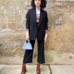 Nathalie Emmanuel Instagram - The fashun styling by @chercoulter for the @gotstudiotour opening! Suit, top, bracelet and belt by @acnestudios Boots @aldo_shoes Bag @studioreco_ Earrings @mejuri Ring @julychildjewellery