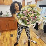 Nathalie Emmanuel Instagram - This is the biggest bouquet I have ever seen/held/received! And SO beautiful… Thank you to my team of reps for the generous and sweet gift 💐❤️💪🏽😅😍🥰😲🥺