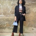 Nathalie Emmanuel Instagram - The fashun styling by @chercoulter for the @gotstudiotour opening! Suit, top, bracelet and belt by @acnestudios Boots @aldo_shoes Bag @studioreco_ Earrings @mejuri Ring @julychildjewellery