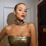 Nathalie Emmanuel Instagram - That time I went to @glamouruk Women on the Year Awards…. @chercoulter, @marcoantoniolondon and @nicola_harrowell made me look like this… coming through like the glam Joan of Arc in this stunning @albertaferretti gown and @shaunleanejewellery jewellery ⛓️⚔️