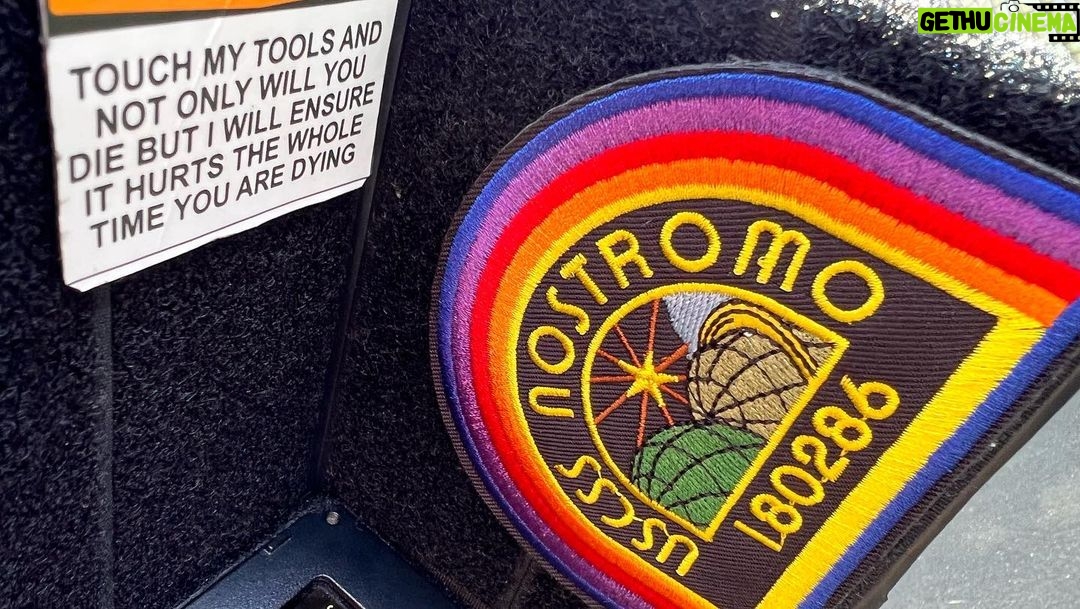 Nathan Fillion Instagram - This camera crew displays patches on their dolly. I felt they should be shared. Comment if you think you can tell which productions they are from.
