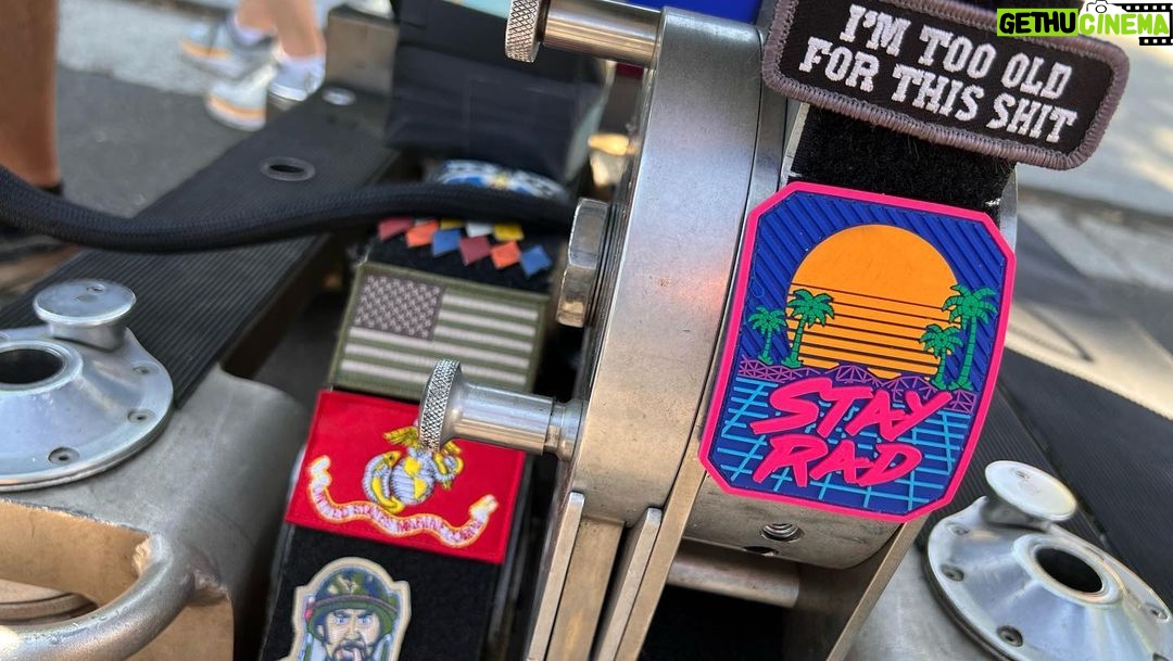Nathan Fillion Instagram - This camera crew displays patches on their dolly. I felt they should be shared. Comment if you think you can tell which productions they are from.